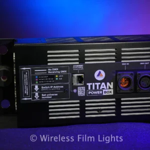 The PowerBox can charge Helios and Titan Tubes inside their respective case. When taken out of the case they can also be used to hard-wire tubes for a longr usage. In addition, the PowerBox can add DMX, Artnet and sACN data to your tubes. Power and Data can both run over special cables so only 1 cable is needed to connect a tube to the PowerBox. SKU: FP1-PWB