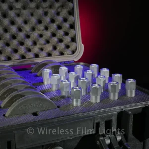 Androokie 88mm Magnet Kit with 3/8-inch male thread and baby pins. Ideal for magnetic mounting of Pixel Bricks, AX5s, QuikBeams, and more. SKU: ANDR-88MK