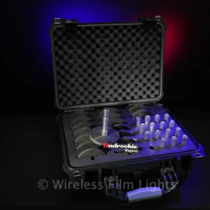 Androokie 88mm Magnet Kit with 3/8-inch male thread and baby pins. Ideal for magnetic mounting of Pixel Bricks, AX5s, QuikBeams, and more. SKU: ANDR-88MK