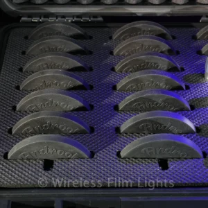 Androokie 88mm Magnet Kit with 3/8-inch male thread and baby pins. Ideal for magnetic mounting of Pixel Bricks, AX5s, QuikBeams, and more. SKU: ANDR-88MK