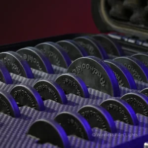 Side view of magnet rows inside case