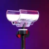 Universal tube light clamp with clear polycarbonate jaws, non-marring grip surfaces, and integrated 5/8-inch baby pin. SKU: TUBECLAMP