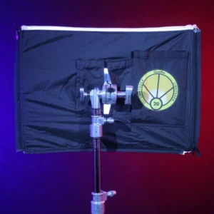 Covered wagon softbox for 2, 3, or 4 Astera Helios Tubes. Includes diffusion skin, Dooplo Double Light Clamp, blackout siders, end plates, knobs, and carry bag. SKU: LSQ20