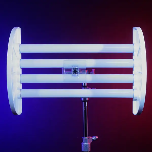 Covered wagon softbox for 2, 3, or 4 Astera Helios Tubes. Includes diffusion skin, Dooplo Double Light Clamp, blackout siders, end plates, knobs, and carry bag. SKU: LSQ20