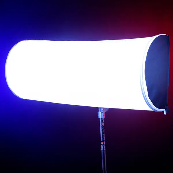 Covered wagon softbox for 2, 3, or 4 Astera Titan Tubes. Includes diffusion skin, Dooplo Double Light Clamp, blackout siders, end plates, knobs, and carry bag. SKU: LSQ40