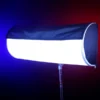 Covered wagon softbox for 2, 3, or 4 Astera Titan Tubes. Includes diffusion skin, Dooplo Double Light Clamp, blackout siders, end plates, knobs, and carry bag. SKU: LSQ40